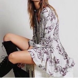 Free People Tree Swing Floral Oversized Tunic Blouse Top / Dress ✨